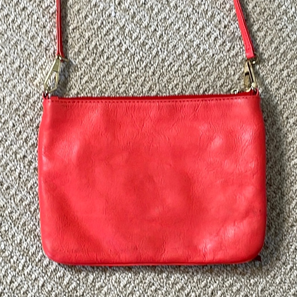 REBECCA MINKOFF CORAL LEATHER TRIPLE ZIPPER CROSSBODY SHOULDER BAG - Picture 9 of 12